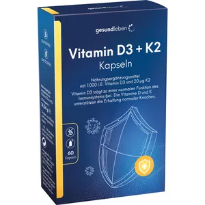 Gesundleben Vitamin D3 + K2 Kapseln, 60 Stück