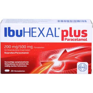 IbuHEXAL® plus Paracetamol 200 mg / 500 mg Filmtabletten, 20 Stück* 