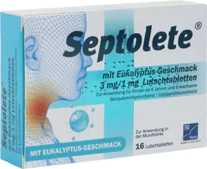 Septolete® mit Eukalyptus-Geschmack 3 mg/1 mg Lutschtabletten, 16 Stück*